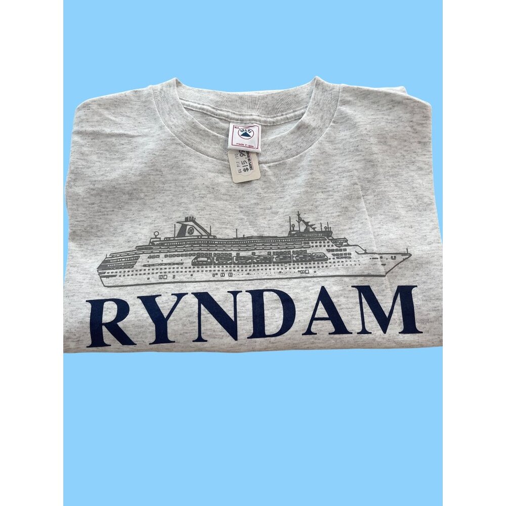 Cruise Line Holland America Ryndam Flag 1994 Maiden Voyage XL Cotton T Shirt VTG - Picture 3 of 9